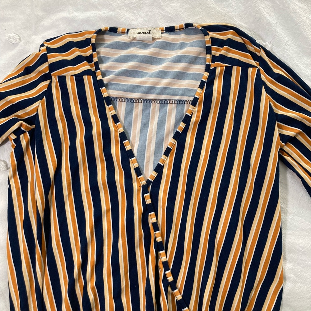 Striped long sleeve blouse